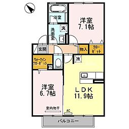 カーサグランデ 2LDKの間取図画像
