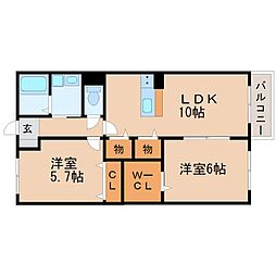 ザ・テラス伍番館 2LDKの間取図画像