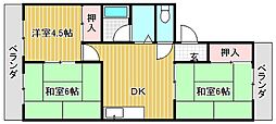 ベルパーク古高 3DKの間取図画像