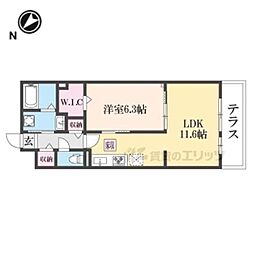 JR東海道・山陽本線 草津駅 徒歩29分の賃貸アパート 3階1LDKの間取り