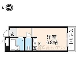JR東海道・山陽本線 石山駅 3.9kmの賃貸マンション 3階ワンルームの間取り