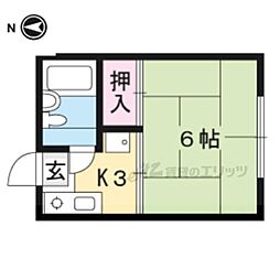 本町ハイツ 1Kの間取図画像