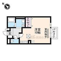 エスポワールTAYA 1階ワンルームの間取り