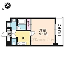 エンゼルプラザ瀬田駅前 3階1Kの間取り