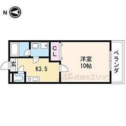 近江鉄道八日市線 太郎坊宮前駅 徒歩13分の賃貸マンション 1階1Kの間取り