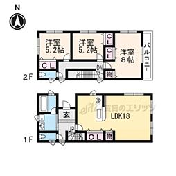 JR東海道・山陽本線 膳所駅 徒歩7分の賃貸一戸建て 3LDKの間取り