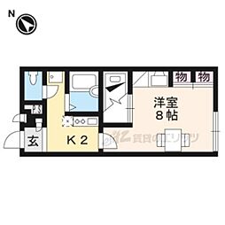 レオパレスＷＩＮＧ 1階1Kの間取り
