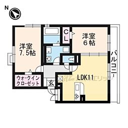 JR東海道・山陽本線 瀬田駅 徒歩4分の賃貸アパート 1階2LDKの間取り