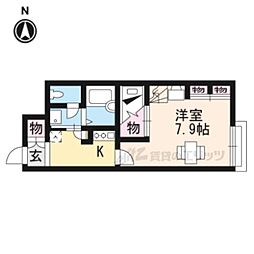 レオパレスＮＥＯ田辺 1階1Kの間取り