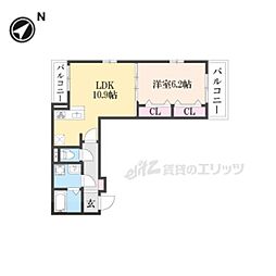 JR東海道・山陽本線 草津駅 徒歩14分の賃貸アパート 3階1LDKの間取り