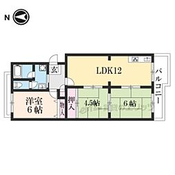 サンハイム瀬田 2階3LDKの間取り