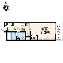 ウェステン　ドルフII 1階1Kの間取り