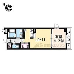 メディカル松下南 1階1LDKの間取り