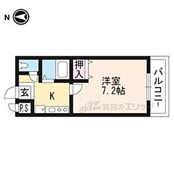 ｌａ　ｇｒａｃｅ　ｕｎ 4階1Kの間取り