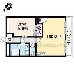 パラシオン八王子 1LDKの間取図画像