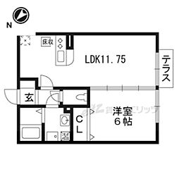 ルーエプラッツ 1LDKの間取図画像