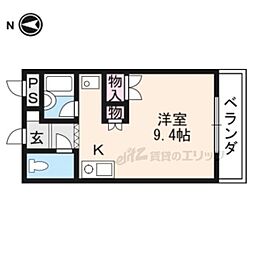 ブライトソレム3 1Kの間取図画像