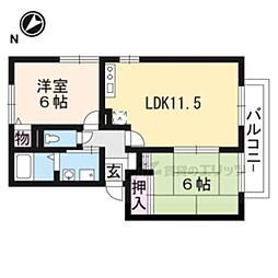 エクレール遠野 2LDKの間取図画像