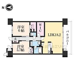 サーパスにおの浜 2LDKの間取図画像