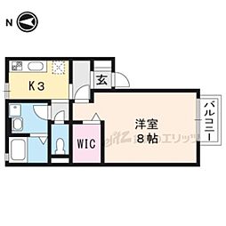 サルドセジュール2番館 1Kの間取図画像