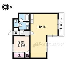 リバーヒル勧学 1LDKの間取図画像