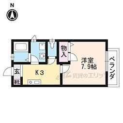 フローラルハイツさくら野 1Kの間取図画像