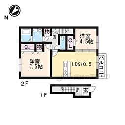 ファミールメゾン 2LDKの間取図画像