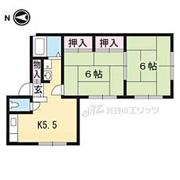 葵ハイツ2 1LDKの間取図画像