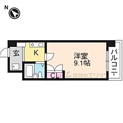 サンクリエート・ハヤシ壹號舘 1Kの間取図画像
