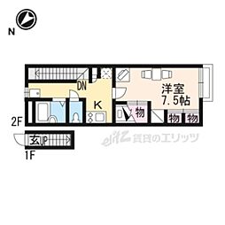 レオパレスヴィータ守山 1Kの間取図画像