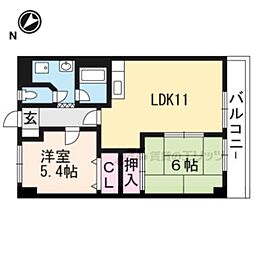 アスリート 2LDKの間取図画像