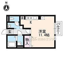 ビューテラス見世 ワンルームの間取図画像