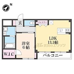 フロンティア 1LDKの間取図画像