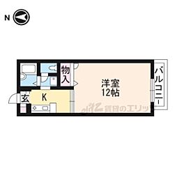 第5ハイツ高樋 1Kの間取図画像