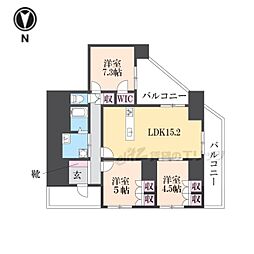 フェミネンス大津石山駅前 3LDKの間取図画像