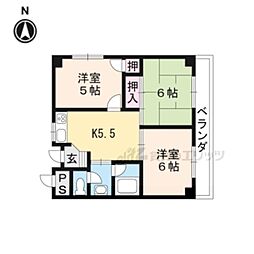 レークマンション 3DKの間取図画像
