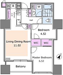 パークホームズ日本橋人形町ザレジデンス 10階2LDKの間取り