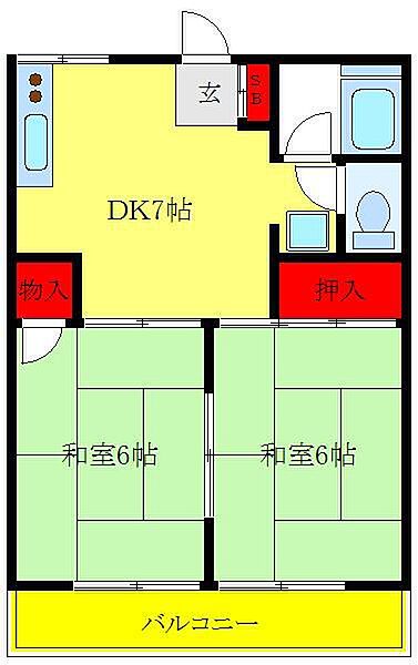 東京都板橋区高島平4丁目(賃貸アパート2DK・2階・39.66㎡)の写真 その2