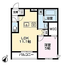 WEST上落合 1LDKの間取図画像