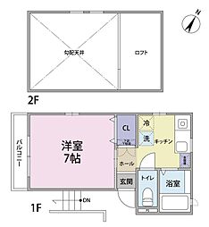 ジュネス南浦和2 1Kの間取図画像