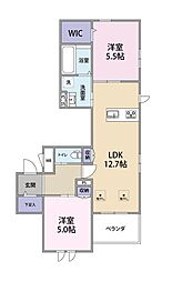 Fort Aristo 2LDKの間取図画像