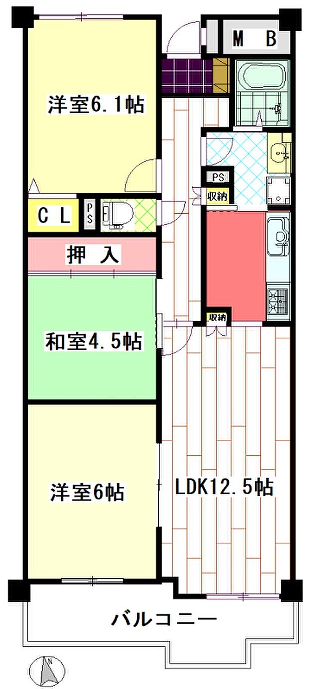 ファミリーでもリモートワークとしても使える3LDKタイプ