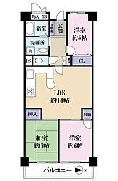 シャルマンコーポ千里丘 3LDKの間取図画像