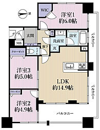 クレストコート江坂 3LDKの間取図画像