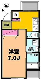 東急多摩川線　下丸子駅　徒歩7分 2階1Kの間取り