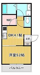 京阪本線 大和田駅 徒歩10分の賃貸アパート 3階1DKの間取り