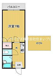 レオパレスさんわ大和田第5 1Kの間取図画像