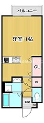 モンターニュ 1Kの間取図画像