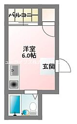 サンライズ萱島2 ワンルームの間取図画像