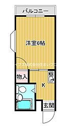ハーモニーヒルズ末広 1Kの間取図画像